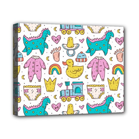 Baby Care Stuff Clothes Toys Cartoon Seamless Pattern Canvas 10  X 8  (stretched) by Vaneshart