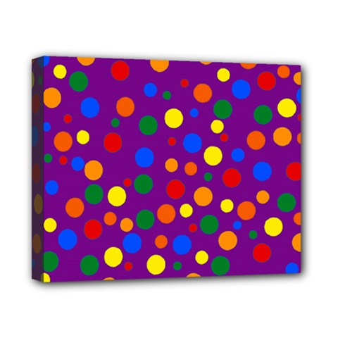 Gay Pride Rainbow Multicolor Dots Canvas 10  X 8  (stretched) by VernenInk
