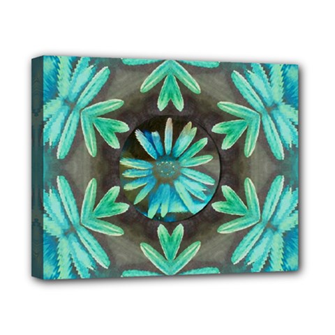 Blue Florals As A Ornate Contemplative Collage Canvas 10  X 8  (stretched) by pepitasart