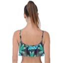 Blue Florals As A Ornate Contemplative Collage Frill Bikini Top View2