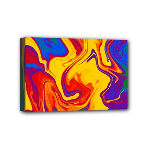 Gay Pride Swirled Colors Mini Canvas 6  X 4  (stretched) by VernenInk