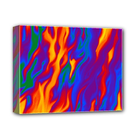 Gay Pride Abstract Smokey Shapes Deluxe Canvas 14  X 11  (stretched) by VernenInk