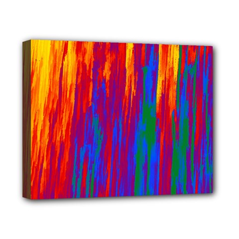 Gay Pride Rainbow Vertical Paint Strokes Canvas 10  X 8  (stretched) by VernenInk