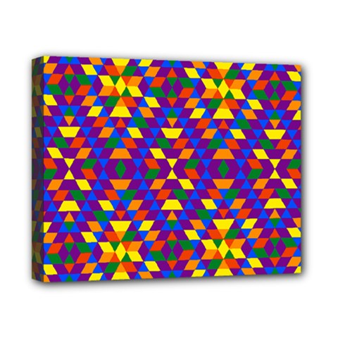 Gay Pride Geometric Diamond Pattern Canvas 10  X 8  (stretched) by VernenInk