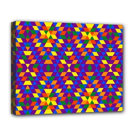 Gay Pride Geometric Diamond Pattern Deluxe Canvas 20  X 16  (stretched) by VernenInk