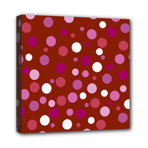 Lesbian Pride Flag Scattered Polka Dots Mini Canvas 8  X 8  (stretched) by VernenInk