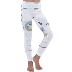 Ipaused2 Kids  Lightweight Velour Classic Yoga Leggings by ChezDeesTees