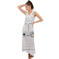 Ipaused2 V-neck Chiffon Maxi Dress by ChezDeesTees