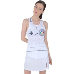 I Had To Pause My Game To Be Here Racer Back Mesh Tank Top by ChezDeesTees