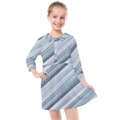 Modern Stripes Print Kids  Quarter Sleeve Shirt Dress by dflcprintsclothing