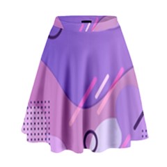Colorful-abstract-wallpaper-theme High Waist Skirt by Vaneshart