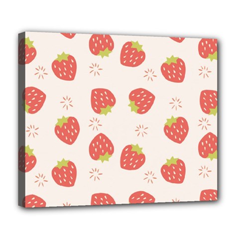 Strawberries-pattern-design Deluxe Canvas 24  X 20  (stretched) by Vaneshart