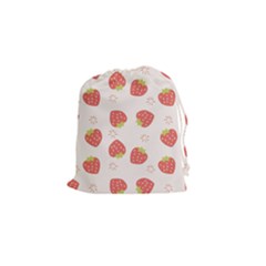 Strawberries-pattern-design Drawstring Pouch (small) by Vaneshart