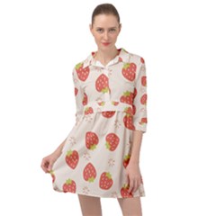 Strawberries-pattern-design Mini Skater Shirt Dress by Vaneshart