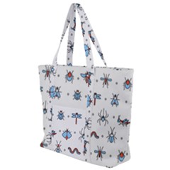 Insects-icons-square-seamless-pattern Zip Up Canvas Bag by Vaneshart