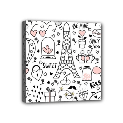 Big-collection-with-hand-drawn-objects-valentines-day Mini Canvas 4  X 4  (stretched) by Vaneshart