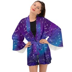 Realistic-night-sky-poster-with-constellations Long Sleeve Kimono by Vaneshart