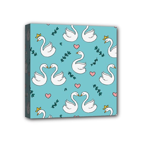 Elegant-swan-pattern-design Mini Canvas 4  X 4  (stretched) by Vaneshart