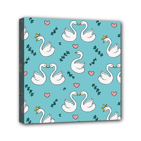 Elegant-swan-pattern-design Mini Canvas 6  X 6  (stretched) by Vaneshart