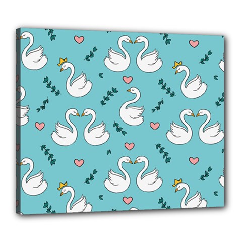Elegant-swan-pattern-design Canvas 24  X 20  (stretched) by Vaneshart