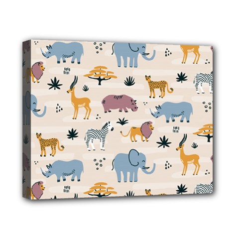 Wild Animals Seamless Pattern Canvas 10  X 8  (stretched) by Vaneshart