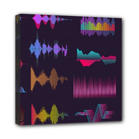 Colorful-sound-wave-set Mini Canvas 8  X 8  (stretched) by Vaneshart
