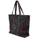 Seamless-vector-pattern-with-watermelons-mint -- Zip Up Canvas Bag View1