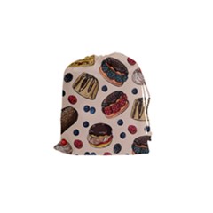 Seamless-pattern-with-sweet-cakes-berries Drawstring Pouch (small) by Vaneshart