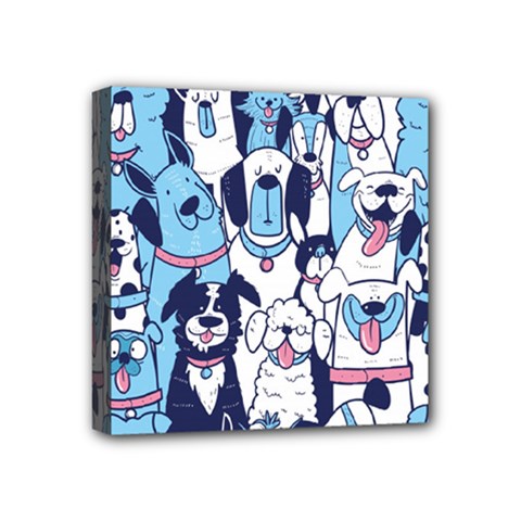 Dogs-seamless-pattern Mini Canvas 4  X 4  (stretched) by Vaneshart