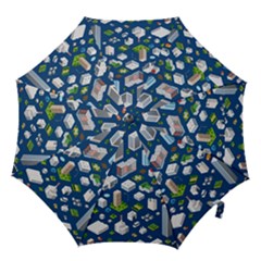 Isometric-seamless-pattern-megapolis Hook Handle Umbrellas (small) by Vaneshart