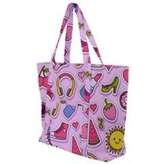 Fashion Patch Set Zip Up Canvas Bag by Vaneshart