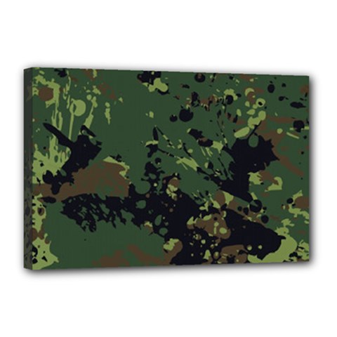 Military Background Grunge-style Canvas 18  X 12  (stretched) by Vaneshart