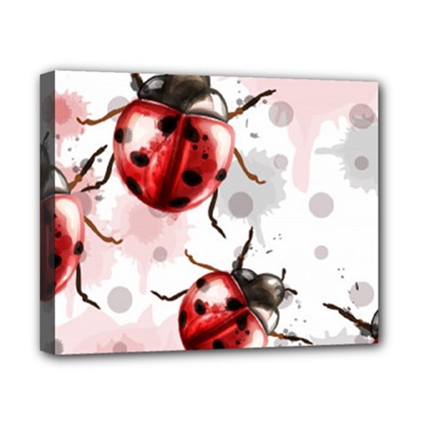 Ladybugs-pattern-texture-watercolor Canvas 10  X 8  (stretched) by Vaneshart