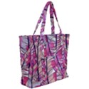 Beautiful-boho-seamless-pattern-with-pink-feathers Zip Up Canvas Bag View2