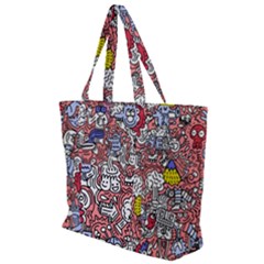 Hand-drawn-vector-illustration-doodle-funny-world-illustrator-line-tools-drawing-flat-design Zip Up Canvas Bag by Vaneshart