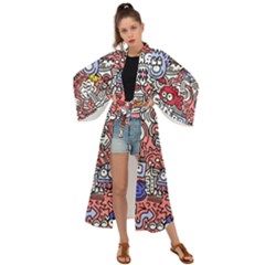 Hand-drawn-vector-illustration-doodle-funny-world-illustrator-line-tools-drawing-flat-design Maxi Kimono by Vaneshart