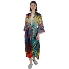 Flower Dna Maxi Satin Kimono by RobLilly