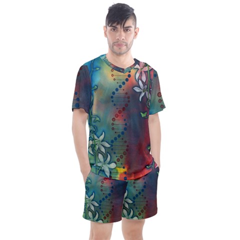 Flower Dna Men s Mesh Tee And Shorts Set by RobLilly