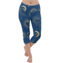 Seamless galaxy pattern Lightweight Velour Capri Yoga Leggings View1