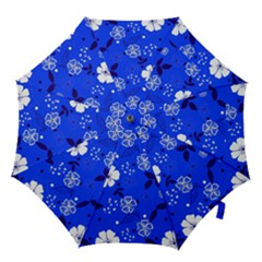Blooming Seamless Pattern Blue Colors Hook Handle Umbrellas (medium) by BangZart