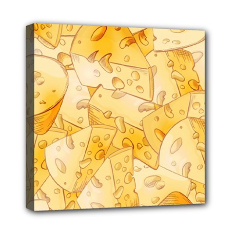 Cheese Slices Seamless Pattern Cartoon Style Mini Canvas 8  X 8  (stretched) by BangZart