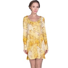 Cheese Slices Seamless Pattern Cartoon Style Long Sleeve Nightdress by BangZart