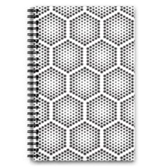Halftone Tech Hexagons Seamless Pattern 5 5  X 8 5  Notebook by BangZart