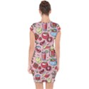 Tomato seamless pattern juicy tomatoes food sauce ketchup soup paste with fresh red vegetables Capsleeve Drawstring Dress  View2