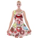 Tomato seamless pattern juicy tomatoes food sauce ketchup soup paste with fresh red vegetables Velvet Skater Dress View1