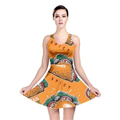 Seamless Pattern With Taco Reversible Skater Dress by BangZart
