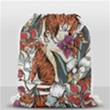 Natural seamless pattern with tiger blooming orchid Drawstring Bag (Small) View2