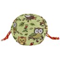 Seamless pattern with flowers owls Drawstring Bucket Bag View3