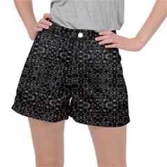 Black And White Tech Pattern Ripstop Shorts by dflcprintsclothing