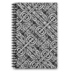 Linear Black And White Ethnic Print 5 5  X 8 5  Notebook by dflcprintsclothing